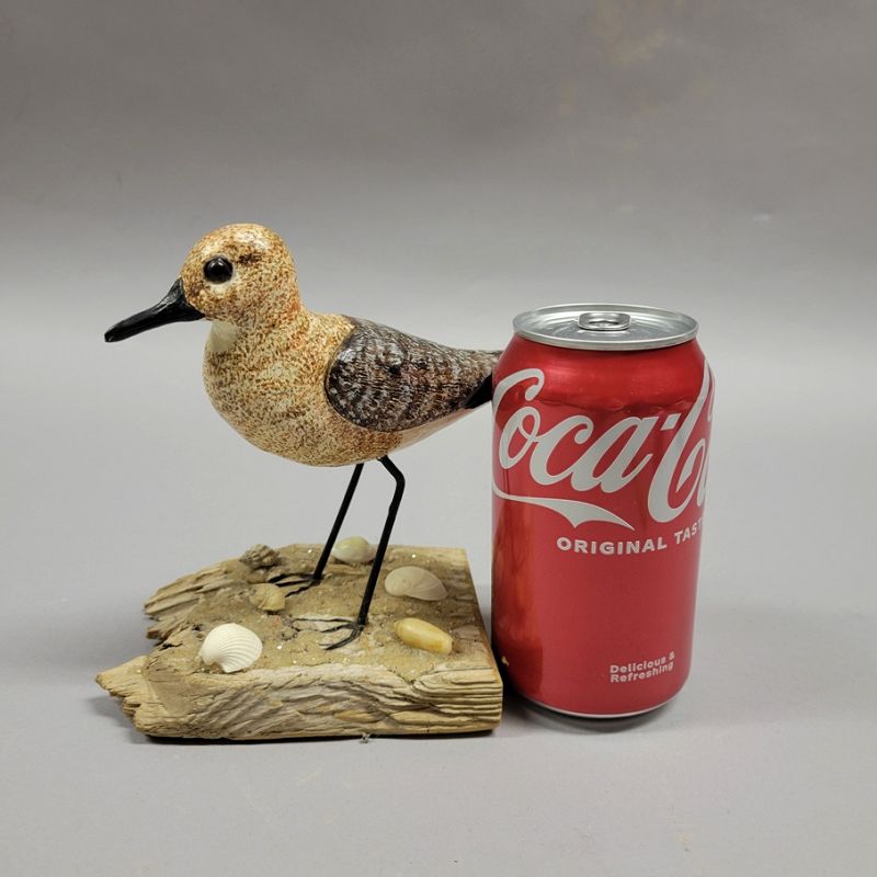 Vintage American Sanderling Shore Bird Wood Carving Statue Figurine