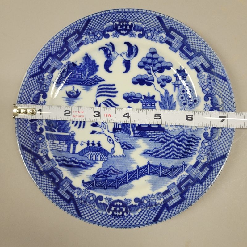Vintage Pair of Japanese Porcelain Blue Willow Plates
