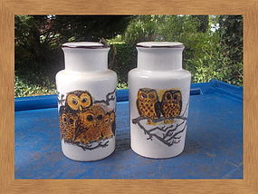 Vintage Owl Salt and Pepper Shakers