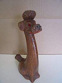 Wooden Poodle Figurine