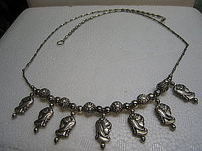 Grecian Woman Head Necklace