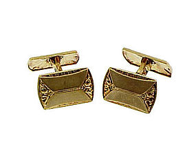 Edwardian Double-Faced 14K Yellow Gold Hinged Cufflinks