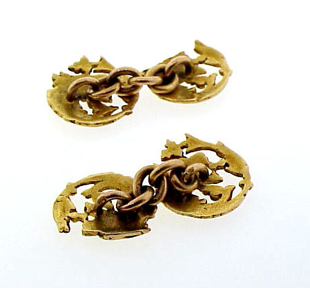 French Art Nouveau 18K Gold Griffin Cufflinks