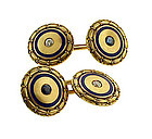 Carrington 14K Diamond Sapphire Enamel Cufflinks