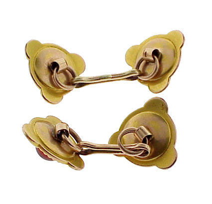 Victorian 14K Yellow Gold &amp; Carnelian Double Cufflinks