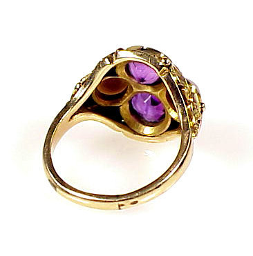 Edward Everett Oakes 14K Gold Amethyst &amp; Pearl Ring