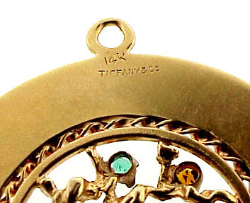 Vintage Tiffany 14K Gemstone Acrostic DEAREST Charm