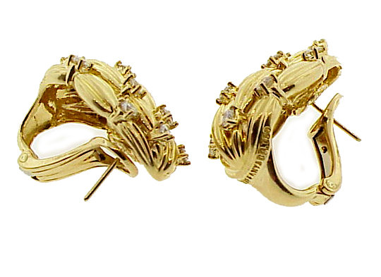 Tiffany &amp; Co. 18K Gold &amp; Diamond Earrings