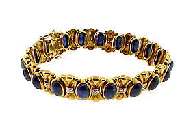 18K Gold, Sapphire & Diamond Bracelet