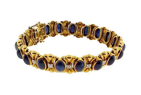 18K Gold, Sapphire &amp; Diamond Bracelet