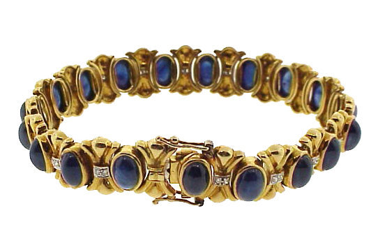 18K Gold, Sapphire &amp; Diamond Bracelet