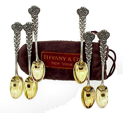 Tiffany Sterling HOLLY &amp; MISTLETOE Demitasse Spoons
