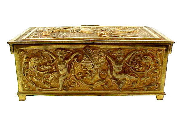 Victorian Cervantes DON QUIXOTE Bronze Jewel Casket