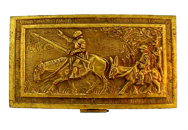 Victorian Cervantes DON QUIXOTE Bronze Jewel Casket