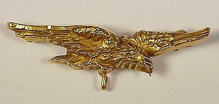French 18K Gold Eagle Brooch/Watch Pin