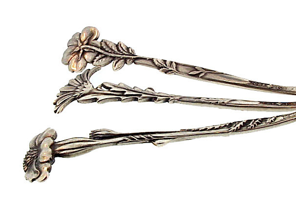 6 Tiffany &amp; Co. Sterling Silver FLORAL Demitasse Spoons