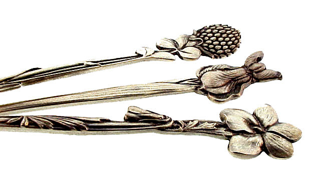6 Tiffany &amp; Co. Sterling Silver FLORAL Demitasse Spoons