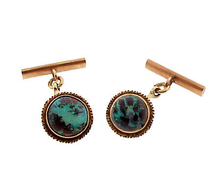 Victorian 14K Gold Boulder Opal Cufflinks