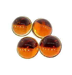 Art Deco 14K Yellow Gold & Amber Double-Sided Cufflinks