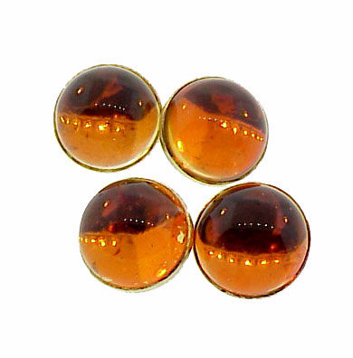 Art Deco 14K Yellow Gold &amp; Amber Double-Sided Cufflinks