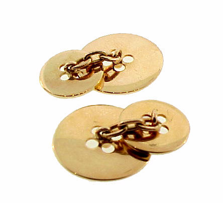 Vintage 14K Yellow Gold Double-Sided Button Cufflinks