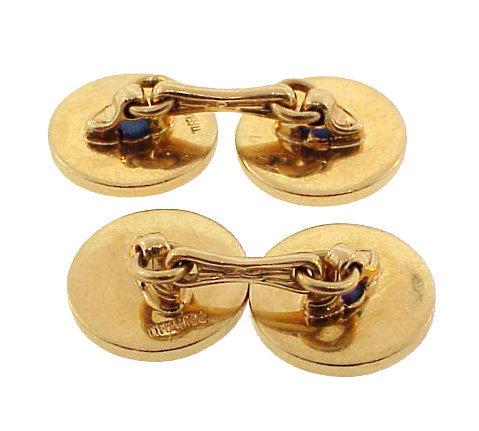 Tiffany &amp; Co. 14K Gold &amp; Sapphire Cufflinks &amp; Studs Set