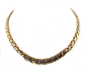 Tiffany & Co. 14K Yellow Gold Graduated Braid Necklace
