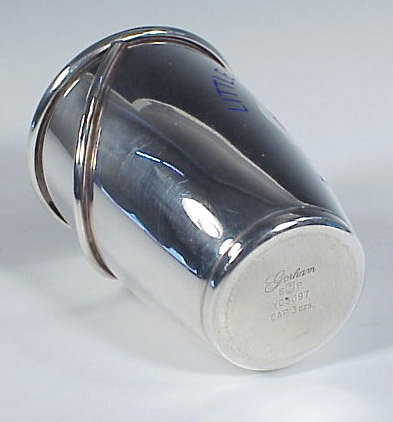 Gorham Enameled Silverplate Fire Bucket Figural Jigger