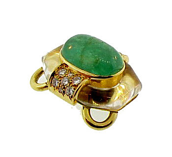 David Webb 18K Gold, Emerald Diamond Torsade Necklace
