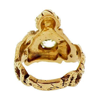 Victorian 10K Gold &amp; Yellow Sapphire Genie Figural Ring