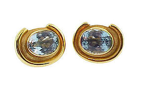 Burle Marx 18K Gold & Blue Topaz Cufflinks