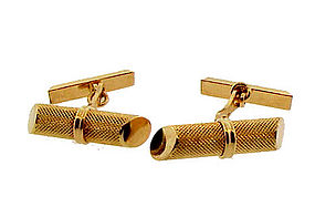 18K Gold Stippled Baton Cufflinks