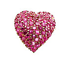 Vintage Tiffany & Co. 14K Gold Ruby Heart Pendant Pin