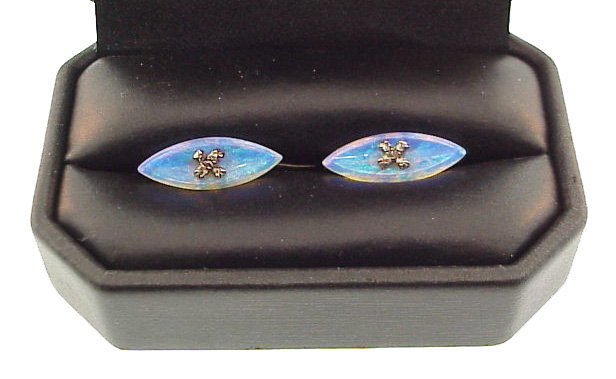 Edwardian 18K Gold, Diamond &amp; Crystal Opal Cufflinks