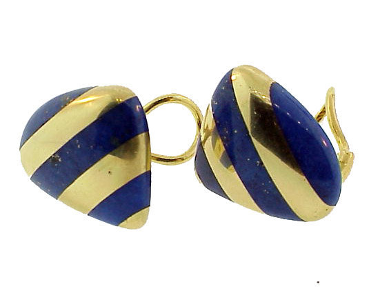 Tiffany Angela Cummings 18K Gold &amp; Lapis Earrings