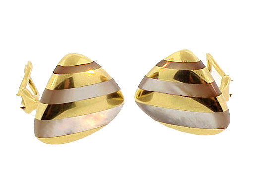 Angela Cummings 18K Gold &amp; Mother-of-Pearl Earrings