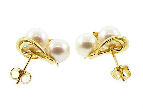Mikimoto 18K Gold &amp; Pearl Earrings