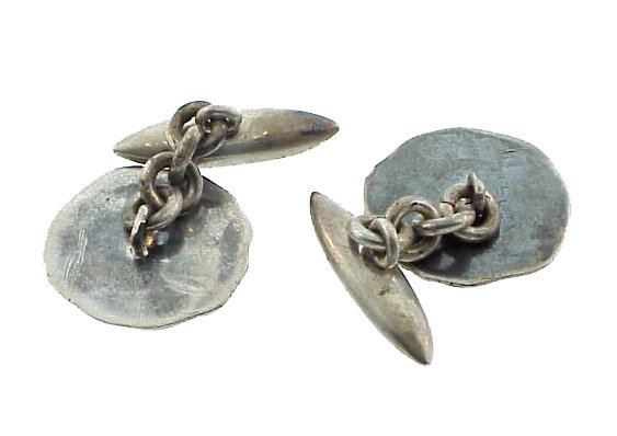 English Art Nouveau Sterling Silver Maiden Cufflinks