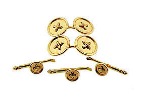 Tiffany & Co. 14K Yellow Gold Button Dress Set