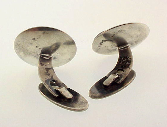N. E. From Danish Modernist Silver &amp; Amber Cufflinks