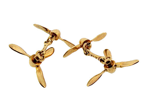1940’s 14K Gold Airplane Propeller Cufflinks