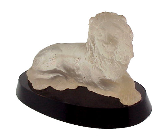 Victorian Frosted Pressed Glass Lion Paperweight