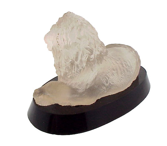Victorian Frosted Pressed Glass Lion Paperweight