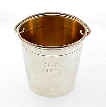 Vintage Sterling Silver “Fire Water” Fire Bucket Jigger