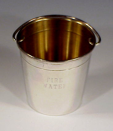 Vintage Sterling Silver “Fire Water” Fire Bucket Jigger