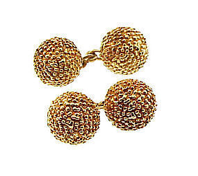 Vintage Van Cleef & Arpels 18K Gold Seed Pod Cufflinks