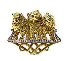 French Art Nouveau 18K Gold & Diamond Cat Brooch