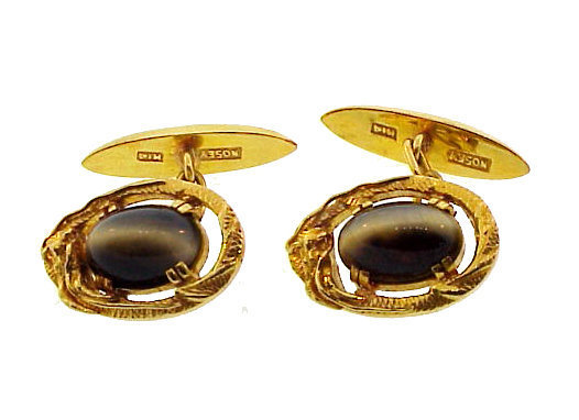 Nosey 14K Gold &amp; Cat’s-Eye Chrysoberyl Dragon Cufflinks