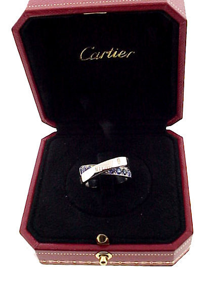 Cartier NOUVELLE VAGUE 18K White Gold Sapphire Ring