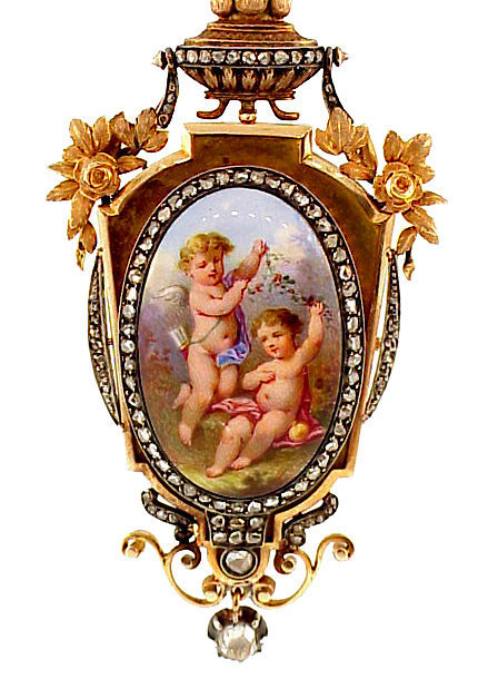 Belle Epoque 18K Gold, Diamond, Enamel Locket